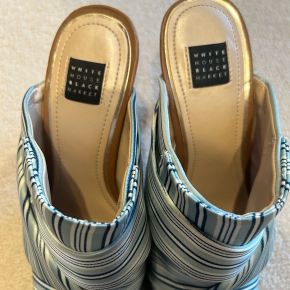 WHBM women's high heel sandal size 7.   Silky material with stripe pattern - Picture 4 of 5